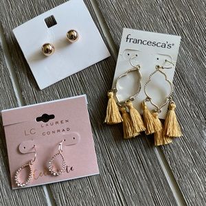 NWT drop earrings rose gold Lauren Conrad and gold Francesca’s